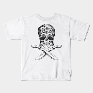 Skull with machete Kids T-Shirt